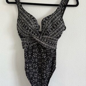 Black and White Geometric Swimsuit